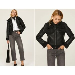 Unreal Fur‎ Berlin Cropped Faux Leather Fur Jacket
